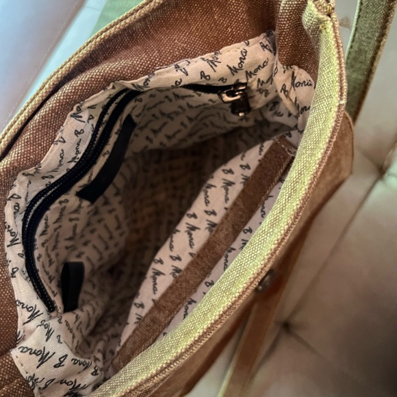 Fossil Mona Crossbody Handbag Canvas Boho Messenger - Picture 5 of 7